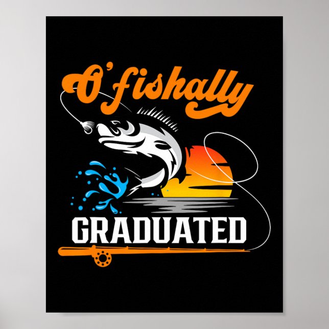 Affiche Diplômé d'O'fishally Amoureux de la Pêche Partie d (Devant)