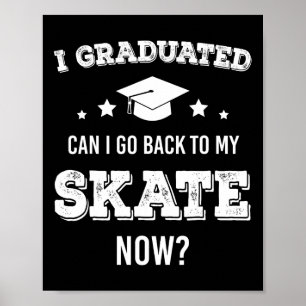 Affiche Diplôme Drôle Lycéen Senior Skate