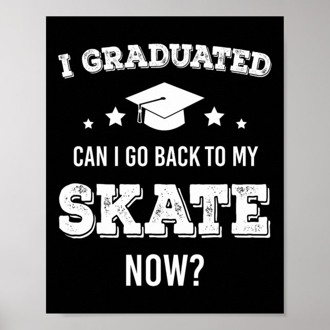 Affiche Diplôme Drôle Lycéen Senior Skate (Devant)