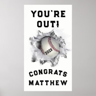 Affiche Diplôme du joueur de baseball