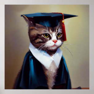 Affiche Diplômé en chat