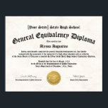 Affiche Diplôme général d'équivalence d'études secondaires<br><div class="desc">Vous avez besoin d'une réimpression de votre diplôme de GED à encadrer? Personnalisez et commandez !</div>