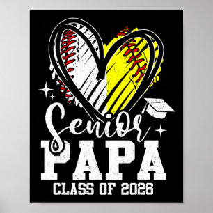 Affiche Diplômé Papa Cl De 2026 Baseball Softball Promotio