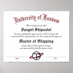 Affiche Diplôme personnalisé de Fandom