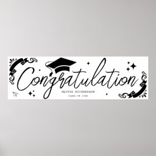 Affiche Diplôme Personnalisé Écriture Élégante Étoiles & C