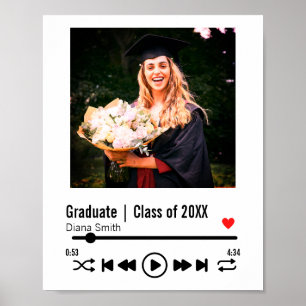 Affiche Diplôme personnalisé Photo Chanson Playlist