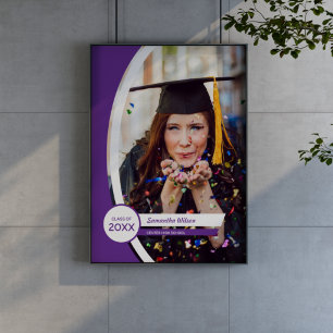 Affiche Diplôme photo de cadre courbé pourpre