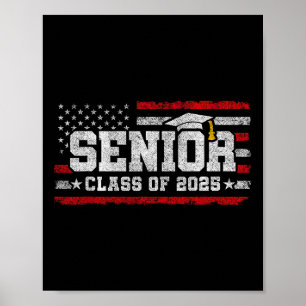 Affiche Diplôme supérieur Cl 2025 - American Flag - Senior