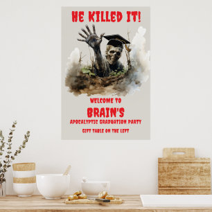 Affiche Diplômé Zombie Vous avez tout déchiré Remise de di