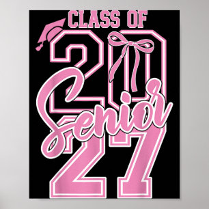 Affiche Diplômée 2027 promotion 2027 coquette noeud papill