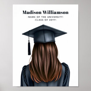 Affiche Diplômée moderne personnalisée Femme Diplômée