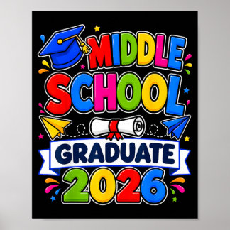 Affiche Diplômés de collège 2026 Étudiants diplômés