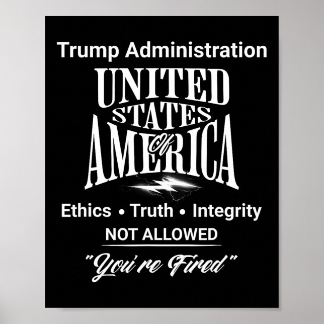 Affiche Dire la vérité, vous êtes viré Administration Trum (Devant)