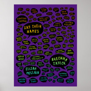 Affiche dire leurs noms arc-en-ciel