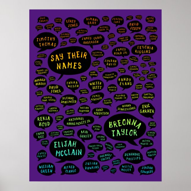 Affiche dire leurs noms arc-en-ciel (Devant)