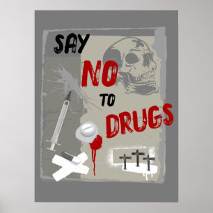 Affiche Dire Non Aux Drogues Mort Sombre Anti Drogue