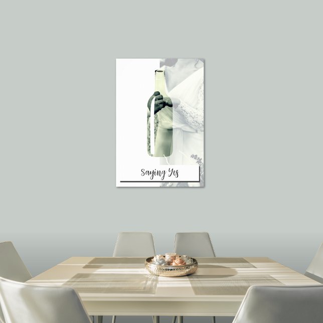 Affiche Dire Oui, Mariée & Salle, Photo de mariage personn (Saying Yes, Bride & Groom, Custom Wedding Photo Poster)