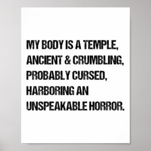 Affiche Dire Que Mon Corps Est Un Temple Ancien Grand-Père