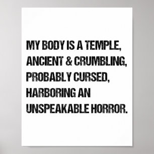 Affiche Dire Que Mon Corps Est Un Temple Ancien Grand-Père