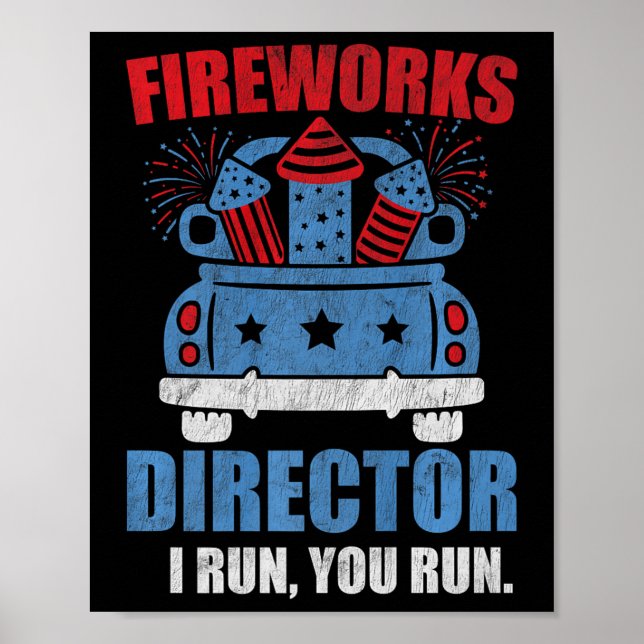 Affiche Directeur de feu d'artifice drôle du 4 juillet Je  (Devant)