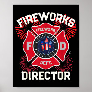 Affiche Directeur de feu d'artifice drôle sécurité de l'éq