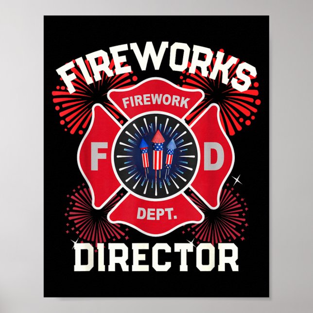 Affiche Directeur de feu d'artifice drôle sécurité de l'éq (Devant)