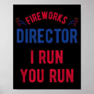 Affiche Directeur de feux d'artifice drôle 4 juillet - Éta