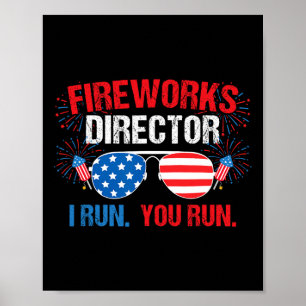 Affiche Directeur de Feux d'Artifice Je cours. Vous courez