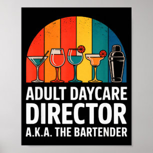 Affiche Directeur de garderie pour adultes drôle alias l'h