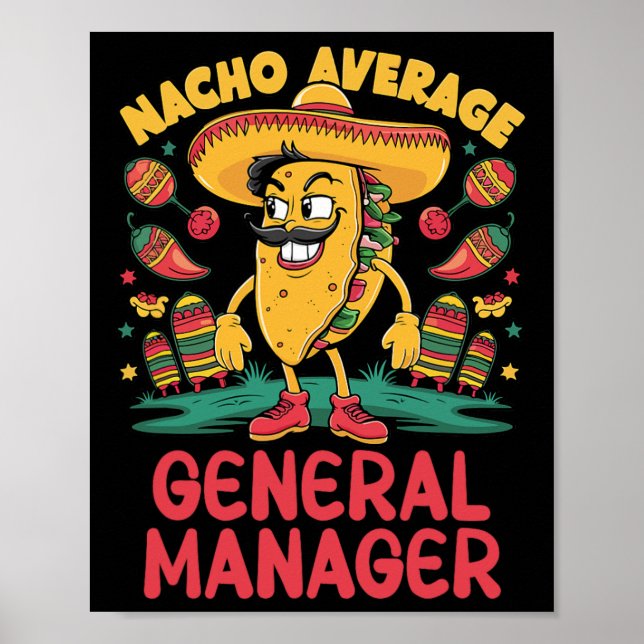Affiche Directeur général moyen nacho Cinco De Mayo Mexica (Devant)