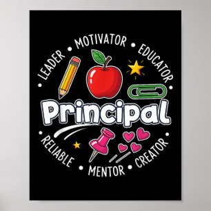 Affiche Directeur principal de l'école Éducateur Mentor Mo
