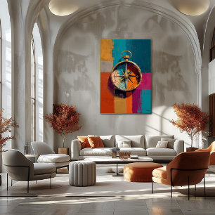 Affiche Direction de la peinture de boussole impressionnis