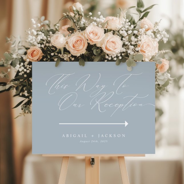 Affiche Direction de réception de mariage moderne bleu, pa (Créateur téléchargé)