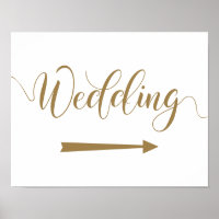 Direction Flèche Mariage Or Signer Pointeur Droite