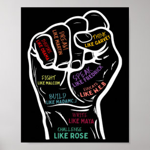 Affiche Dirigeants Inspirants Main Poing Fermé Histoire de