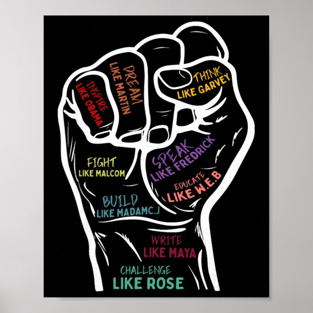 Affiche Dirigeants Inspirants Main Poing Fermé Histoire de (Devant)