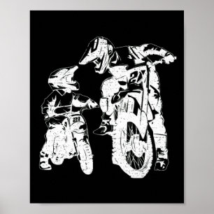 Affiche Dirt Vélo Papa Motocross Motorcycle Père