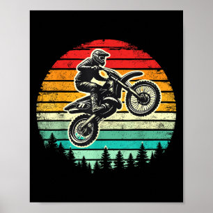 Affiche Dirt Vélo Rider Motocross Vintage Motocross