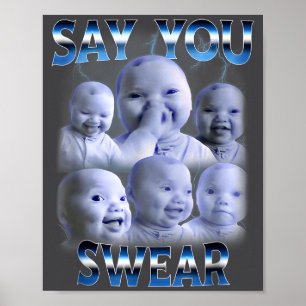 Affiche Dis Tu Jures Ai Niche Bébé Retenant Un Rire Gen