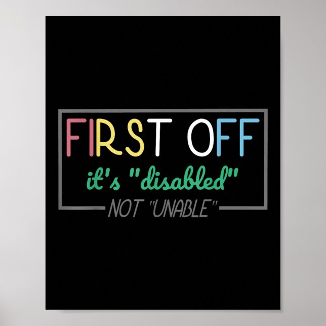 Affiche Disabled Not Unable Disability Awarenes Pride Mont (Devant)