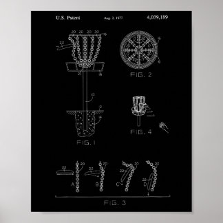 Affiche Disc Golf Basket Target Patent Design - Frolf 