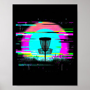 Affiche Disc Golf Glitch - Amateur de Disc Golf Vintage