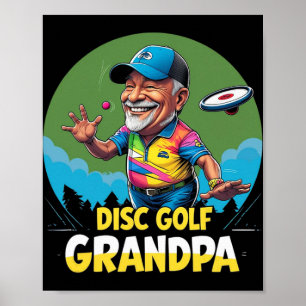 Affiche Disc Golf Grand-père – Lancer de casquette de bord
