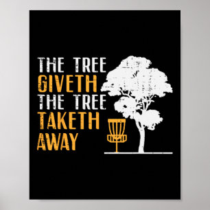 Affiche Disc Golf Tree donne un coup de pied à Fun Frisbee