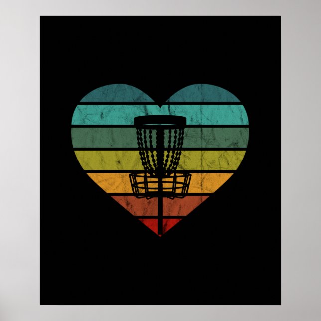Affiche DiscGolf - Panier cible rétro Vintage (Devant)
