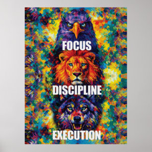 Affiche Discipline de mise au point Exécution Aigle Lion L