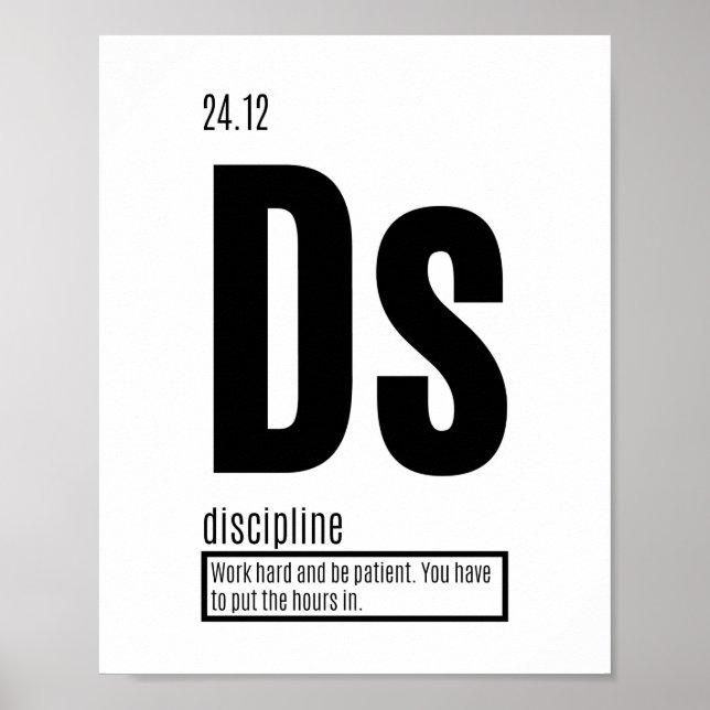 Affiche Discipline - Éléments fondamentaux du succès (Devant)