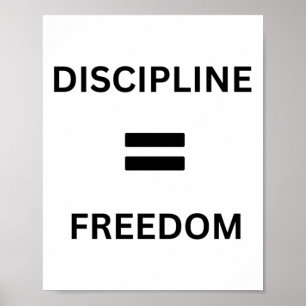 Affiche Discipline = Liberté - La clé du succès Sticker