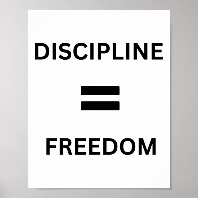 Affiche Discipline = Liberté - La clé du succès Sticker (Devant)