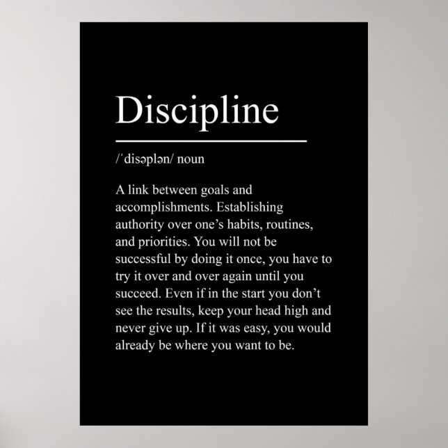 Affiche discipline, motivation, devis, gym, inspiration, f (Devant)
